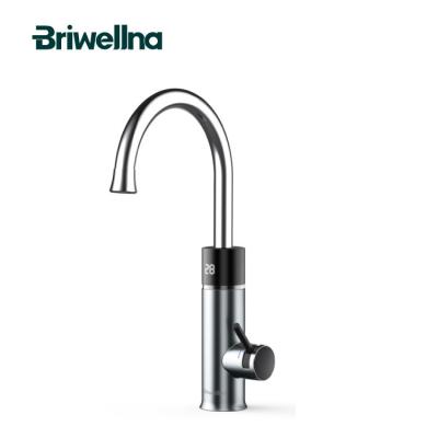 China Briwellna 220V 3200W Electric Instant Water Heater Tap LED Bottom 2 in 1 Kitchen Mixer Tap Instant Hot Water Tap Geyser for sale