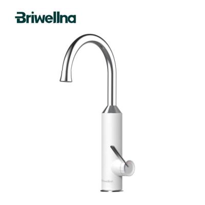 China Briwellna 220V 3200W Water Heater Tap Faucet LED Kitchen Faucet Waterproof Plastic Lower Instant Swan Electric Faucet Geyser for sale