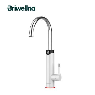 China Briwellna 220V 3200W Instant Water Heater Tap Geyser Tap LED Digital Display Kitchen Faucet Bottom Passionate Swan Faucet Mixer for sale