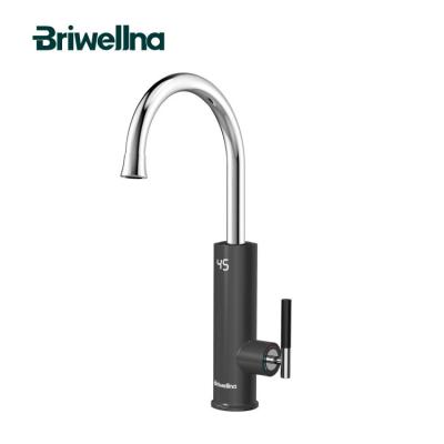 China Briwellna 220V Bottom Instant Hot Water Tap Single Lever Kitchen Mixer Tap LED Digital Display Heated Electric Geyser Faucet for sale