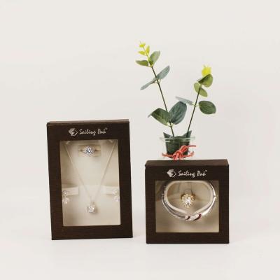 China Cardboard Cheapest Paper Ring Box Bangle Necklace Jewelry Box Set With Magnetic Lid With Logo Packaging for sale