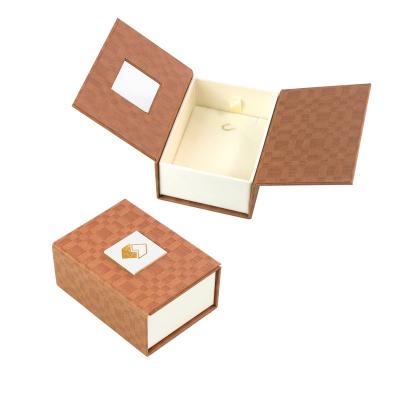 China Cardboard Cheapest High Quality Double Door Jewelry Box Ring Earring Necklace Bracelet Bangle Minimalist Jewelry Box For Wedding for sale