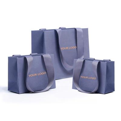 China Recycled Materials Luxury Custom Logo Mix Color Jewelry Paper Bag for sale