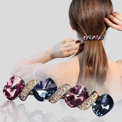 China European and American style temperament hairpin, exquisite and simple elegant, hairpin, high-grade spring crystal hairpin for sale