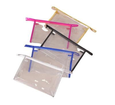 China Safety PVC Packaging Gift Zipper Bags Zipper Plastic Transparent Cosmetics Wash Zippers Logo Customization for sale