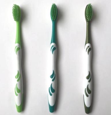 China New Fashion Disposable Toothbrush Adult Soft Hard Medium Bristle Customized Rubber Handle Nylon Adult Toothbrush for sale