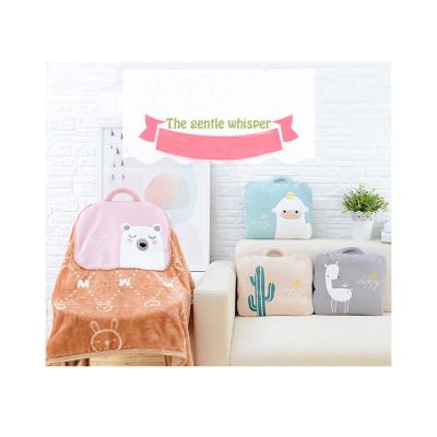 China Office Covering Nap Blanket Pillow Cartoon Two Fun Wholesale Custom Cute Cartoon Large Air Conditioning In One Air Conditioner Pillow for sale