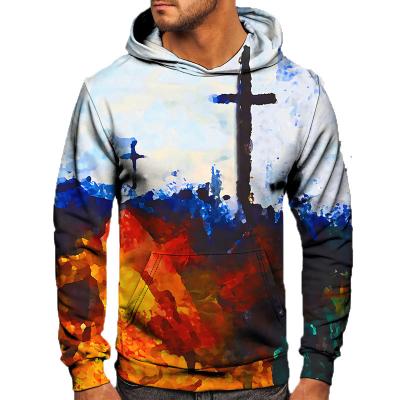 China Custom Anti-wrinkle EVERTOP OEM Anime Apparel Manufacturers Sweatshirts Hoodie Drawstring Plus Fleece 3d Sublimation Streetwear For Men for sale