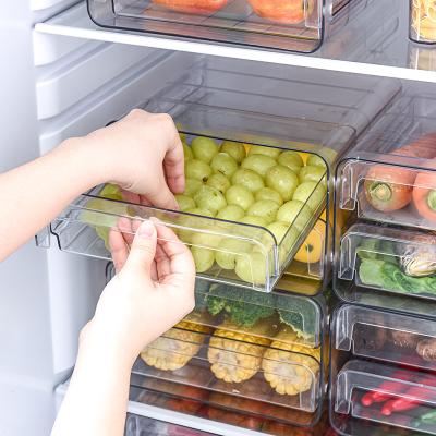 China Cheap Freshness Keeping Organizer Magnet Freezer Meat Egg Drinks Shooter Pull Out Fridge Organizer With Lid for sale