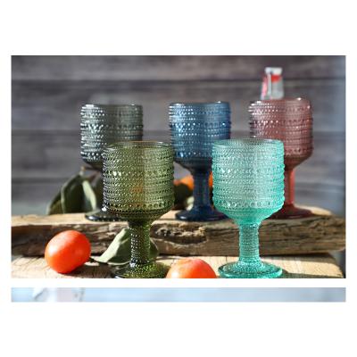 China DIMOND New Arrival Tumbler Globet Artificial Glass Bottle Set White Wine Drinking Cup for sale