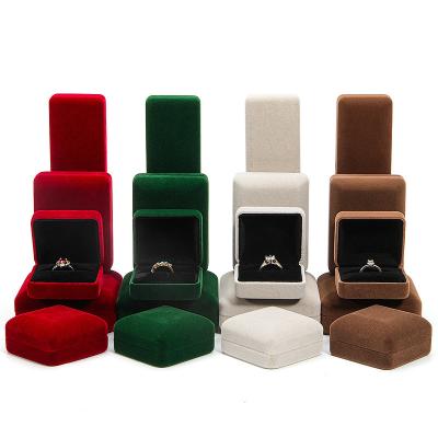 China Jewelry Iron Jewelry Velvet Packaging Ring Storage Packaging Custom With Logo Wholesale for sale