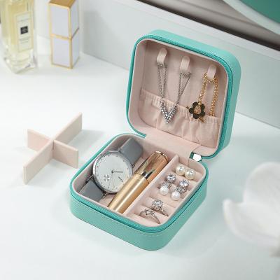 China Jewelry Packaging Hot Sale Women Girls Earrings Ear Stud Box Organizer Portable Jewelry Storage Case PU Leather for sale