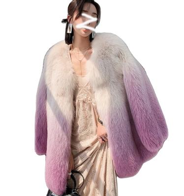 China Factory price elegant style reversible ladies fashion real fox fur coat winter fur coat for women for sale