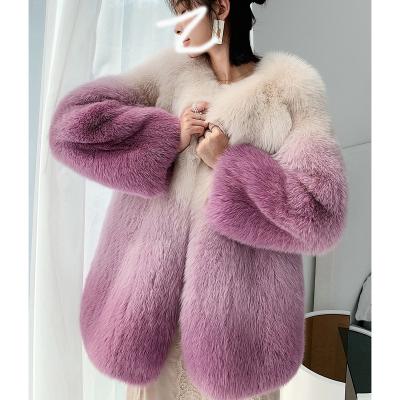 China 2020 New Fashion Wholesale Winter Fashion Ladies Warm Oversized Fox Fur Coat Anti-wrinkle For Women for sale