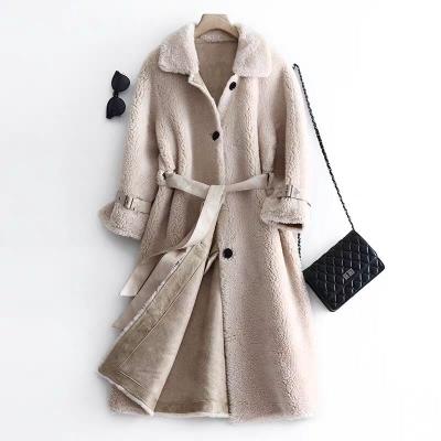 China 2021 Wholesale Custom Fashion High Quality Casual Anti-wrinkle Plus Size Winter Woolen Real Fur Long Coat For Women for sale