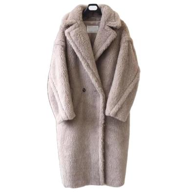 China 100% Fashion Women Clothes Overcoat Teddy Bear Coat Wool Shearing Jackets Sheep Fur Real Fur Ladies Warm Anti-Shrink Winter Long Coat for sale