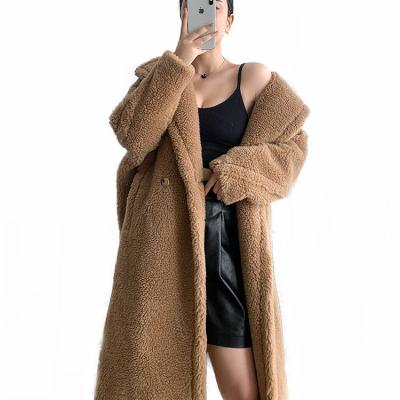 China Ladies Woolen Coat Winter Fur Jacket Breathable High Quality Leopard Print Genuine Warm Teddy Coat for sale