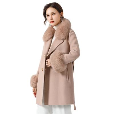 China Wholesale Breathable Winter Cashmere Coat Women Overcoat Plus Size Real Wool Coat for sale