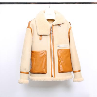 China Others Winter New Imported Wool Lambskin Fur Jacket Women's Motorcycle Coat Short Fur Women's Profile Jacket for sale