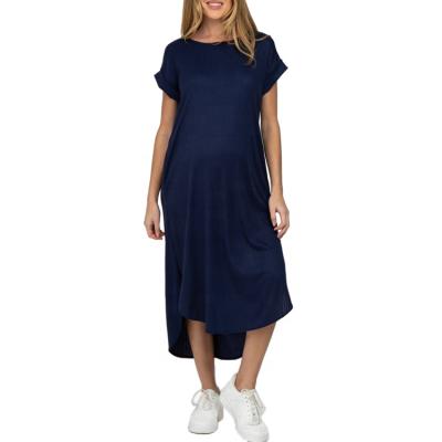 China Pregnant Women Breathable Maternity High Quality Breathable Short Sleeve Clothing Maternity Dress for sale