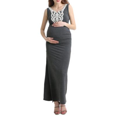 China Antibacterial Women's Clothing Maternity Sleeveless Maternity Dress Long For Pregnant Woman for sale