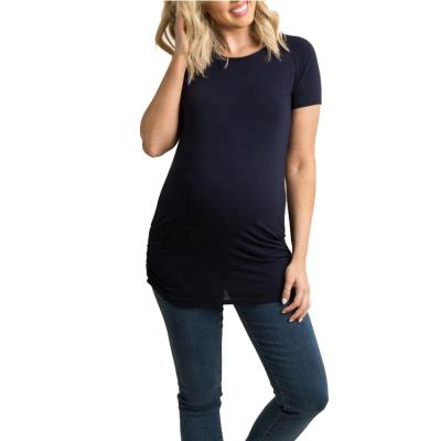 China Pregnancy Breathable Maternity Neck Antibacterial Women's Nursing Clothes Maternity Tees for sale