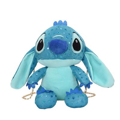 China 100% High Quality Eco-Friendly Stitch Plush Doll Sequin Comestic Cute Ladies Cross Body Bag with Chain and Stitch Plush Cross - Body Bag for Girls for sale