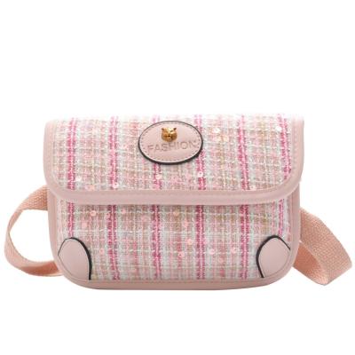 China Cute Fashion Waterproof Women's Bag Customized Waist Bag Wide Band Children's Sequin Cross - Body Chest Bag For Women for sale