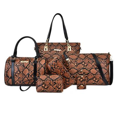 China 100% 2020 New Pattern High Quality Luxury Eco-friendly Fashion 6 Pcs Leather Sets Lady Printing PU Leather Handbag Shoulder Bags for sale