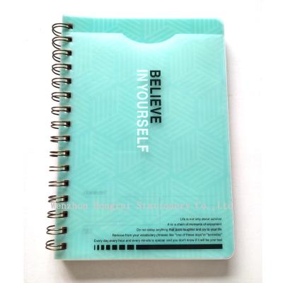 China PP spiral spiral notebook with cover/pocket A5 wholesale custom printing supplier office and school diary promotion manufacturer for sale