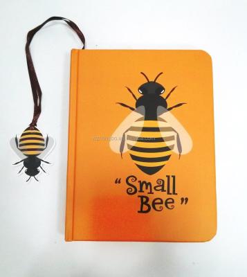 China Orange Spiral Hardcover Small Bee Diary With Bookmark / Recycled Hardcover Notebook for sale