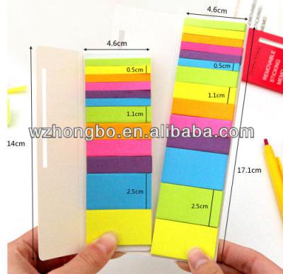 China Self Adhesive Colorful Sticky Label Adhesive Strips Forms Sticky Notepad Set for sale