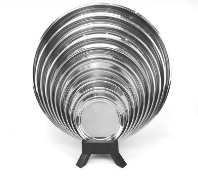 China Viable Wholesale Thickened Stainless Steel Style #201 Large Serving Tray Indian Round Dish 25 Tray 70cm for sale