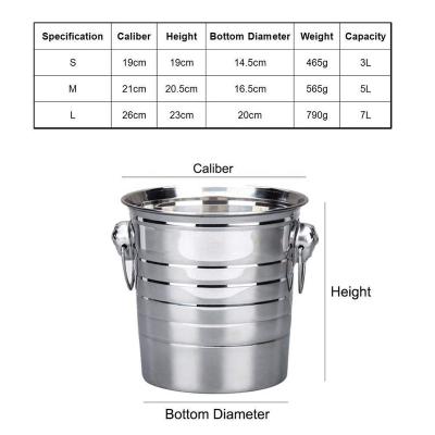 China Sustainable Stainless Steel Bar Accessories Champagne Bucket Bulk Sale Ice Buckets For Beer for sale