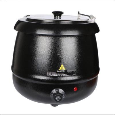 China China factory party buffet 10L stainless steel soup pot home wholesale black soup canteen factory hotel restaurant electric soup kettle for sale