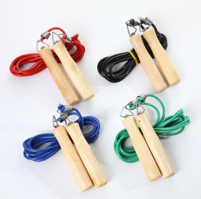 China Chinese Custom Wholesale Wooden Jumping Rope Handle PVC Handle +pvc Jump Rope With Best Quality for sale