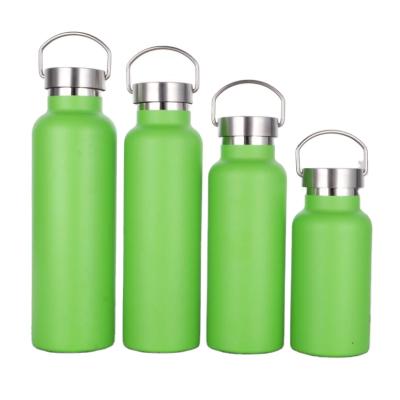 China 750ml Double Wall Stainless Steel Sustainable Vacuum Insulated Sports Water Bottle With SS Bamboo Lid for sale