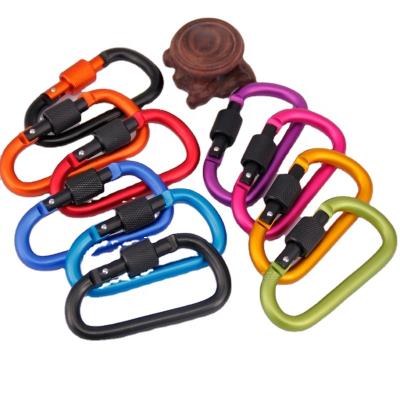 China Durable Heavy Duty D Shape Carabiner Aluminum Alloy Carabiner Staple D-Ring Clip Hook Staple Tool Carabiner for sale