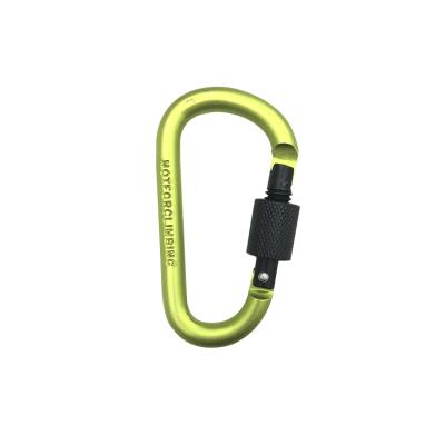 China Aluminum Alloy Metal D Shape Carabiner Aluminum Alloy Locking Carabiner for sale