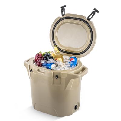 China Insulated Customized 5 Gallon Beer Cooler Box Portable Round Hard Ice Chest Cooler Box Ice Bucket for sale