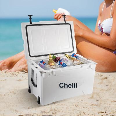 China Custom Portable Outdoor Insulated Picnic Camping Beer Rotomolded Ice Cooler Portable Outdoor Fishing Plastic Box for sale