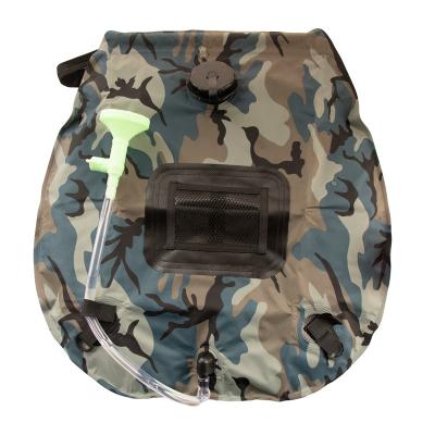 China Lightweight Tote Bag Waterproof Folding Water Storage Camping Bucket Bath PVC Camouflage 30L PVC Outdoor Shower Bag for sale