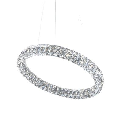 China Contemporary Base 35W LED Modern Luxury K9 Crystal Chandelier Pendant Light Modern Chain Stainless Steel for sale