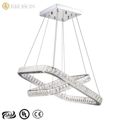 China Linear Modern Egyptian Staircase Rotate Pendant Light Led K9 Crystal Chandelier for sale