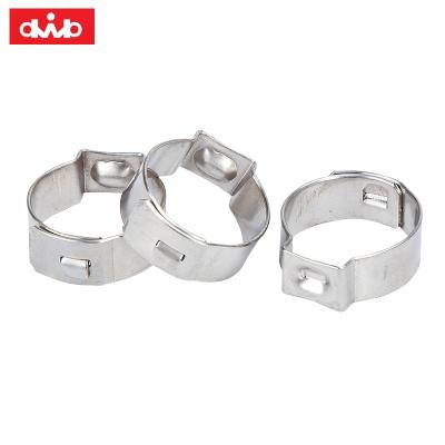 China 304 Stainless Steel Automotive Single Ear Stepless Hose Clamps For Irrigation for sale