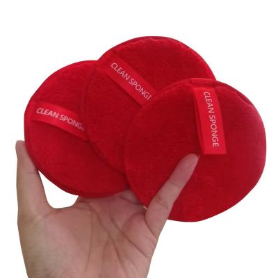 China Eco-friendly Wholesale Amazon Hot Selling Red Microfiber Makeup Remover Reusable Pads for sale