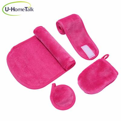 China 2020 New Style U-HomeTalk Microfiber Makeup Remover Towel Cloth Hair Band Set QUICK DRY for sale