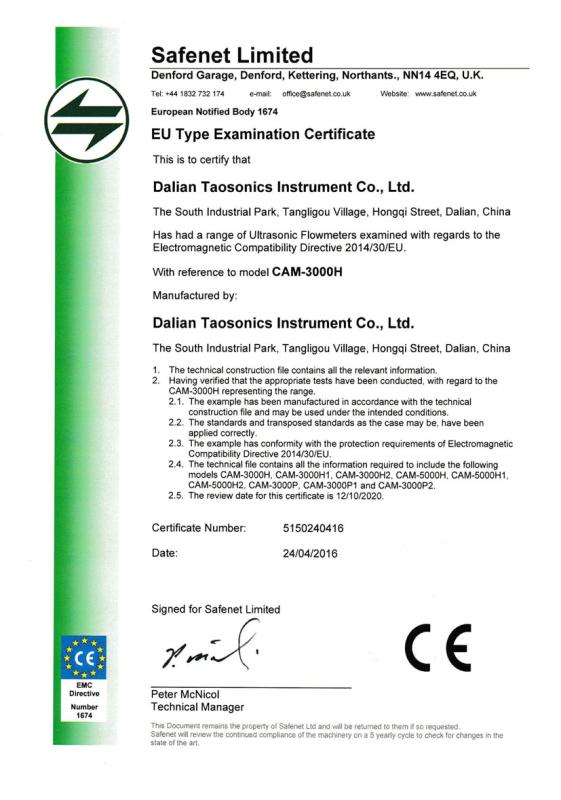 CE - Dalian Taosonics Instrument Co., Ltd.