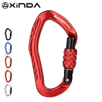 China CE UIAA 25kN 7075 Best Durable Rock Climbing Aluminum Ear Shaped Safety Screw Rifle from XINDA for sale