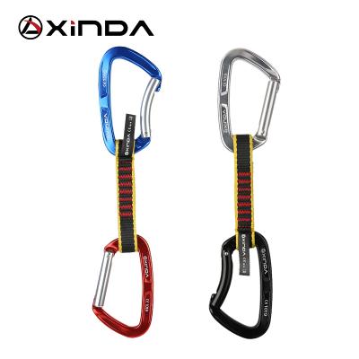 China Lightweight XINDA UIAA CE 25kN Express Quickdraw Climbing With 2 Sling Carabiners Climbing Mountain Super Strong Gear for sale